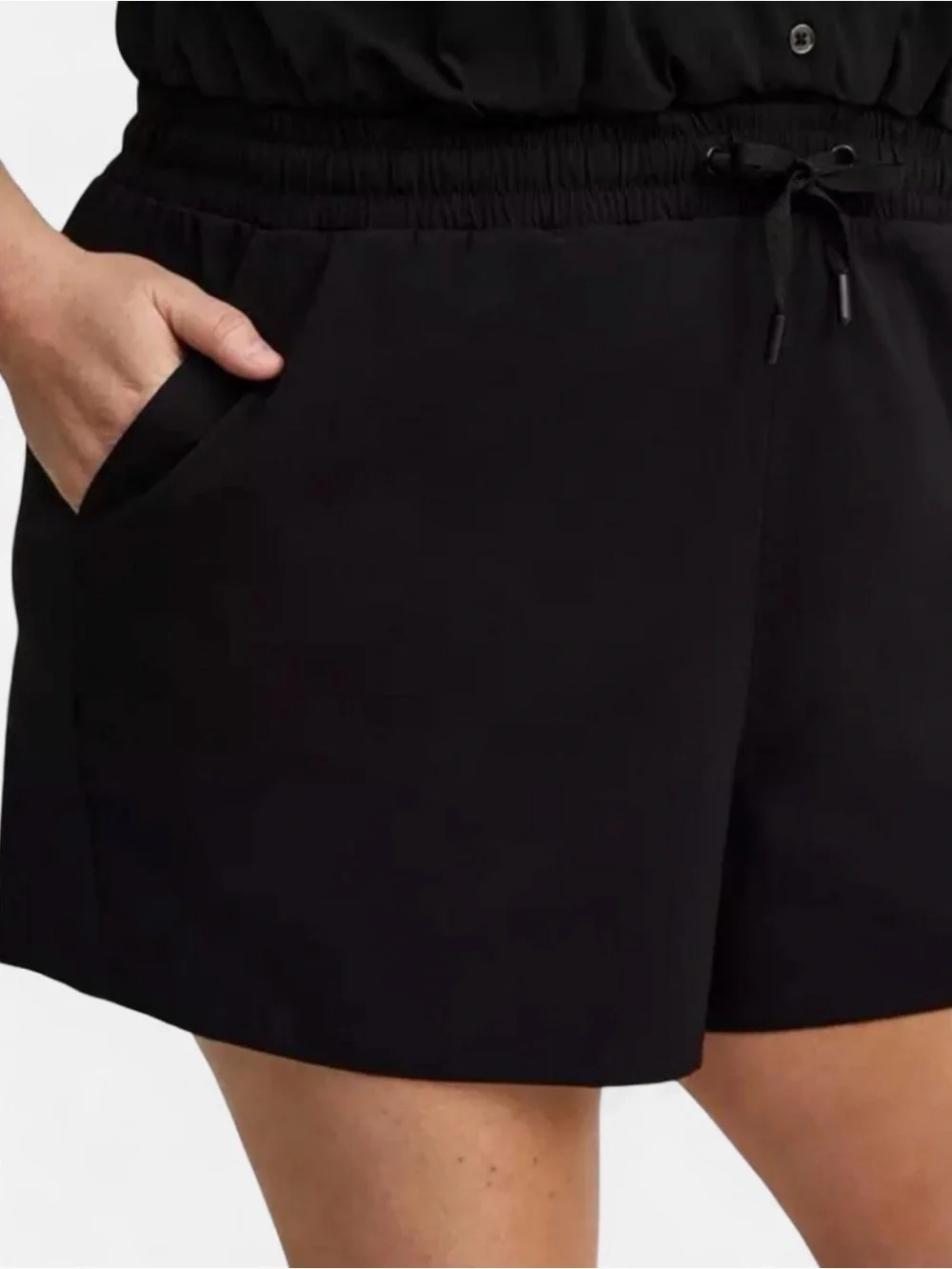 Torrid TRU Black Ripstop Active Romper with pockets